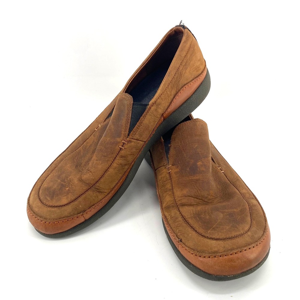 Chaco Rust Mens 11 Leather Slip On Loafer Driving Moccasin Comfort Dress Shoes